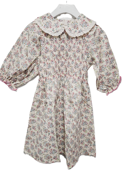 BEBE ORGANIC Cotton 3/4 Sleeve Ruby Red Dress for Girls Age 6-8 Years | Perfect for Birthday Parties, School Events & Special Occasions