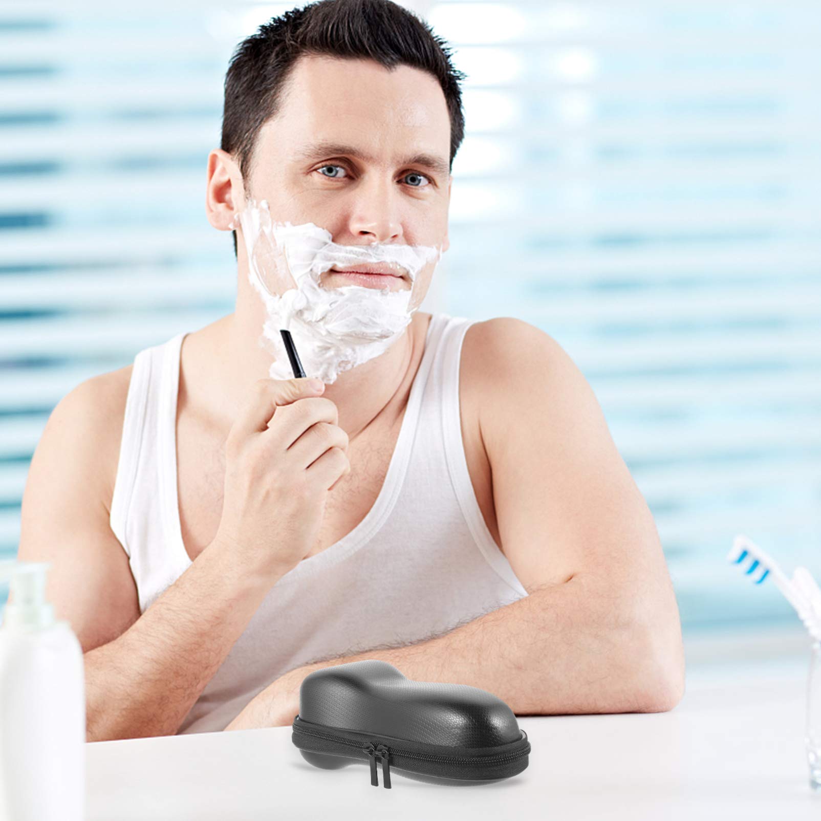 Men's Electric Razor & Travel Case Set - Rechargeable Shaver for Men & Women with Multifunction Eva Organizer | Perfect for Travel, Gym & Daily Grooming