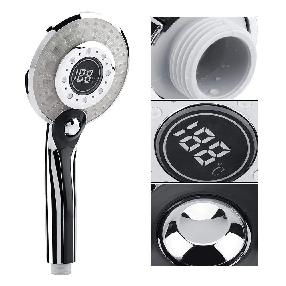 3 Mode LED Shower Head with Digital Display & Color Temperature Control - High Pressure Handheld Shower for Bathroom, Spa-Like Experience (Rain/Massage/Jet Spray) - Perfect for Relaxation, Energy Saving & Modern Bathroom Upgrade