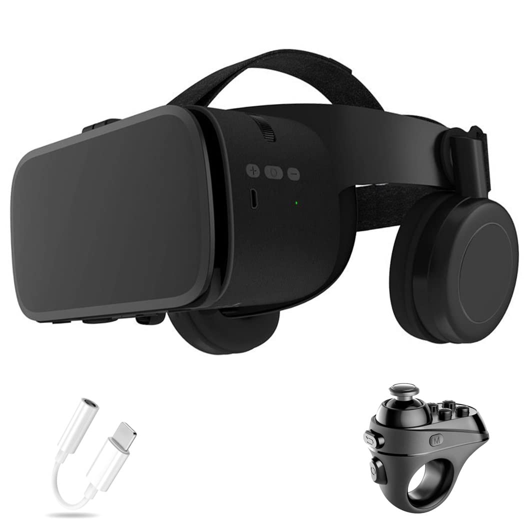 3D VR Headset with Bluetooth Controller - Compatible with iPhone 13 Pro Max/13 Pro/13/12/11, Samsung Galaxy S21, Huawei & Xiaomi Series - Immersive Virtual Reality Experience for Gaming, Movies & Education (Color: Green, OS: iOS)