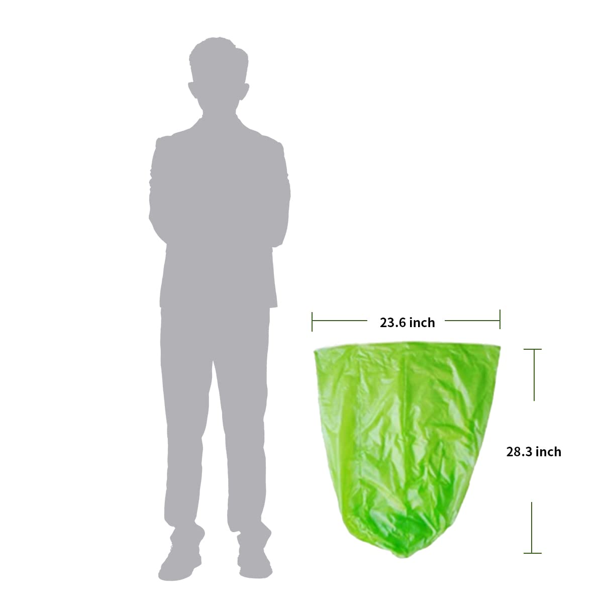 13 Gallon Tall Kitchen Garbage Bags - 30 Count Unscented Trash Can Liners (50 Liter) - Medium Wastebasket Bags for Bathroom, Home, Bedroom & Office - Heavy Duty Leak Proof - Perfect for 10-13 Gallon Trash Cans (Green, Pack of 2) - Ideal for Kitchen Waste, Daily Cleaning & Household Use