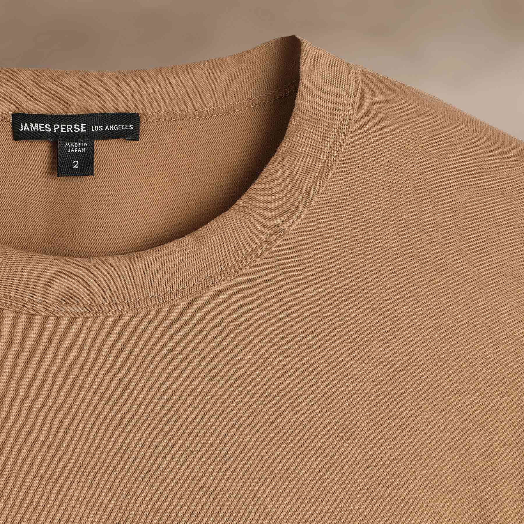 Premium Heavyweight Luxe Jersey Crew Neck T-Shirt for Men - Soft & Comfortable Camel Color - Perfect for Casual Wear, Layering & Everyday Outfits