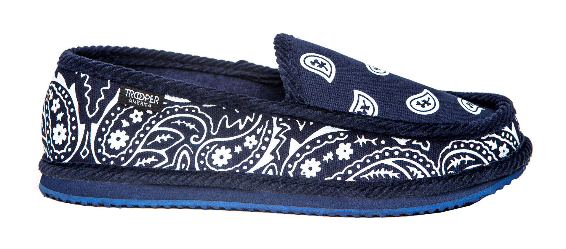 Troooper America KS-002 Paisley Print Slip-On House Slippers - Soft Indoor Comfort Shoes for Men & Women - Perfect for Home, Lounge, and Apartment Relaxation
