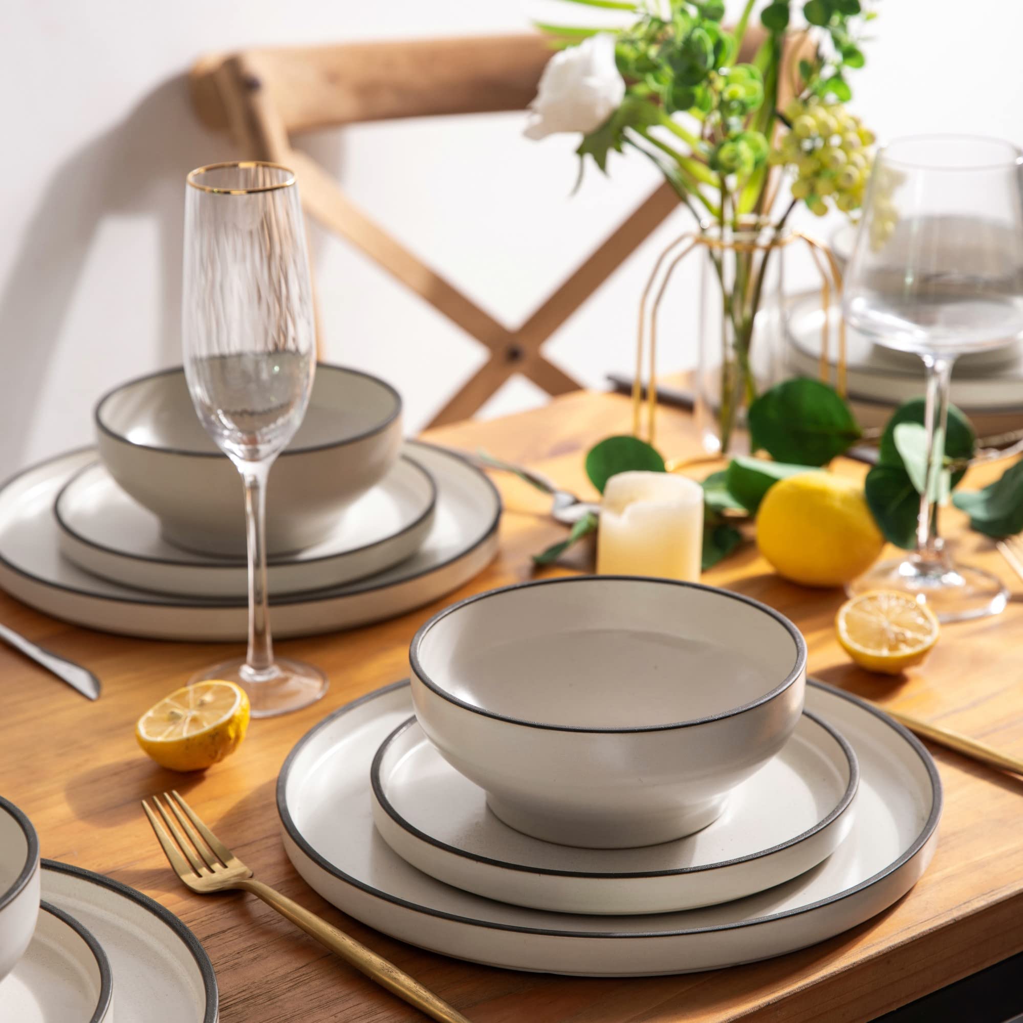 LERATIO 8-Inch Ceramic Salad Plates Set of 6 - Microwave, Dishwasher & Oven Safe - Scratch Resistant Matte White Dinnerware - Perfect for Restaurants, Home Dining & Party Serving