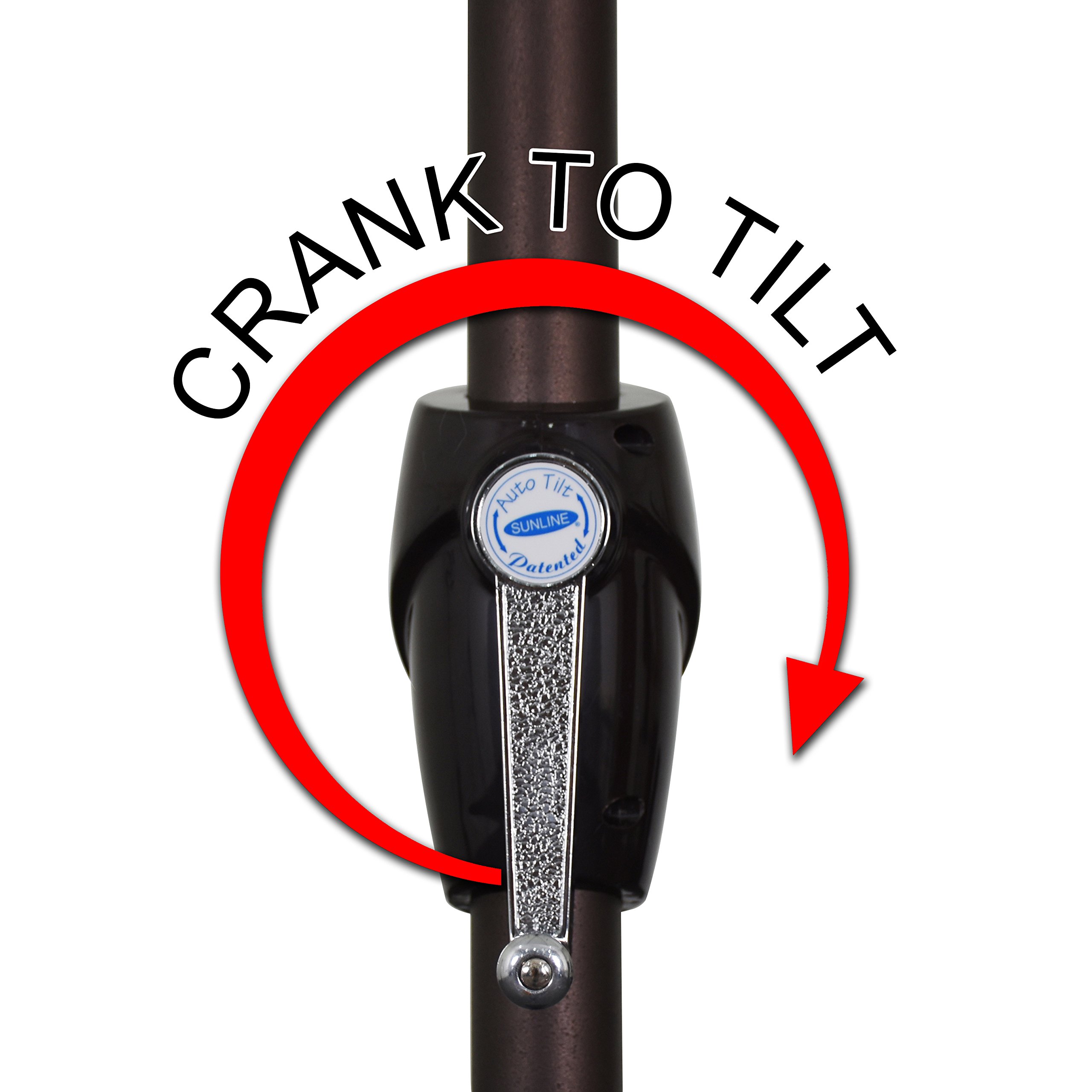 9' Aluminum Patio Umbrella with Crank & Tilt - Bronze Pole - Outdoor Use