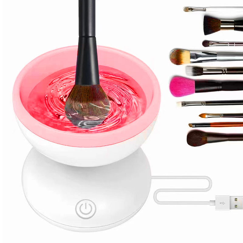 Electric Makeup Brush Cleaner Machine - Portable USB Cosmetic Brush Cleaning Tool for Automatic Washing - Perfect for Travel, Home & Salon Use
