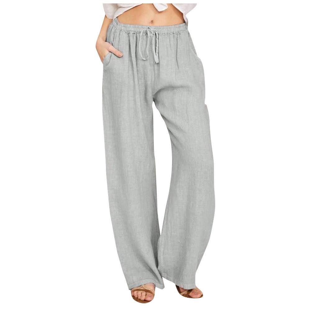 Tintwwg Women's High Waisted Sweatpants with Pockets - Tapered Cuff Joggers, Relaxed Fit Mid Rise Straight Leg Trousers for Yoga, Lounge & Casual Wear