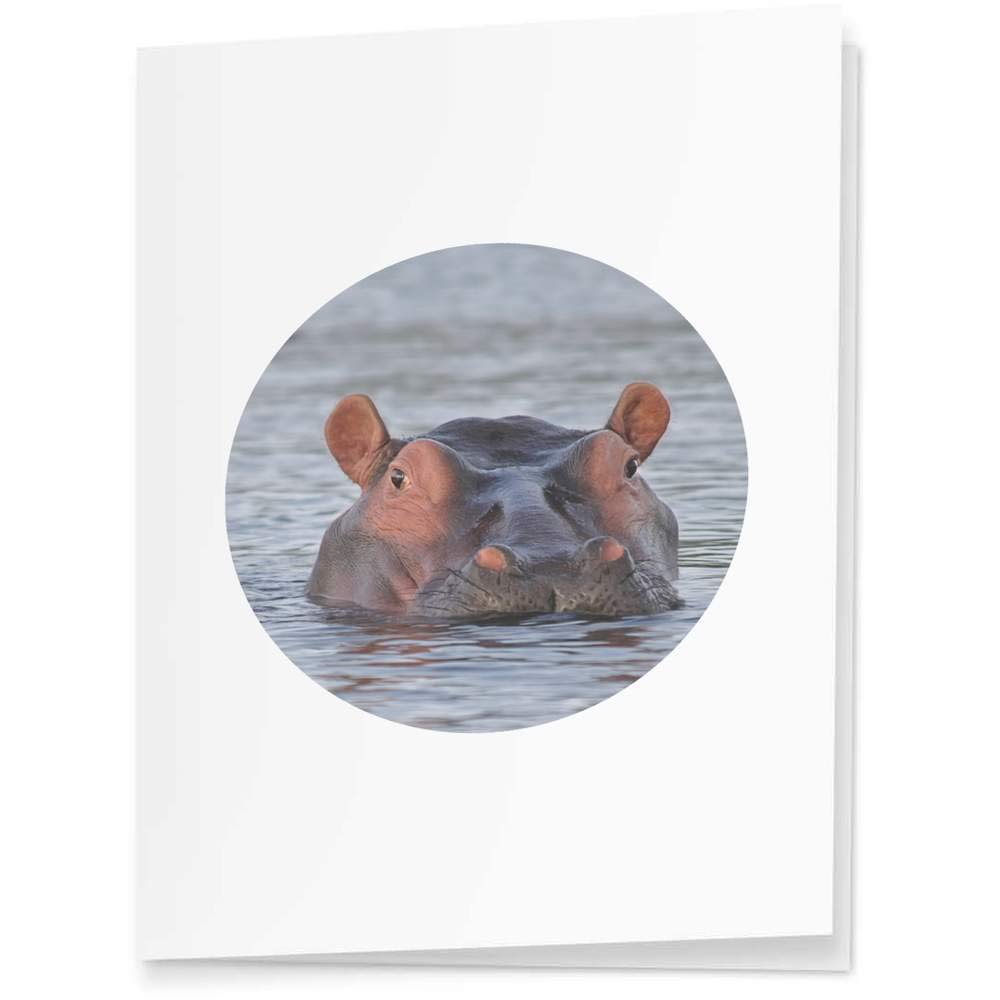 Azeeda 4-Pack 'Hippo in The River' Gift Tags - Elegant Waterproof Labels for Birthday, Wedding & Party Favors - Perfect for DIY Crafts, Scrapbooking & Gift Wrapping (GI00004958)