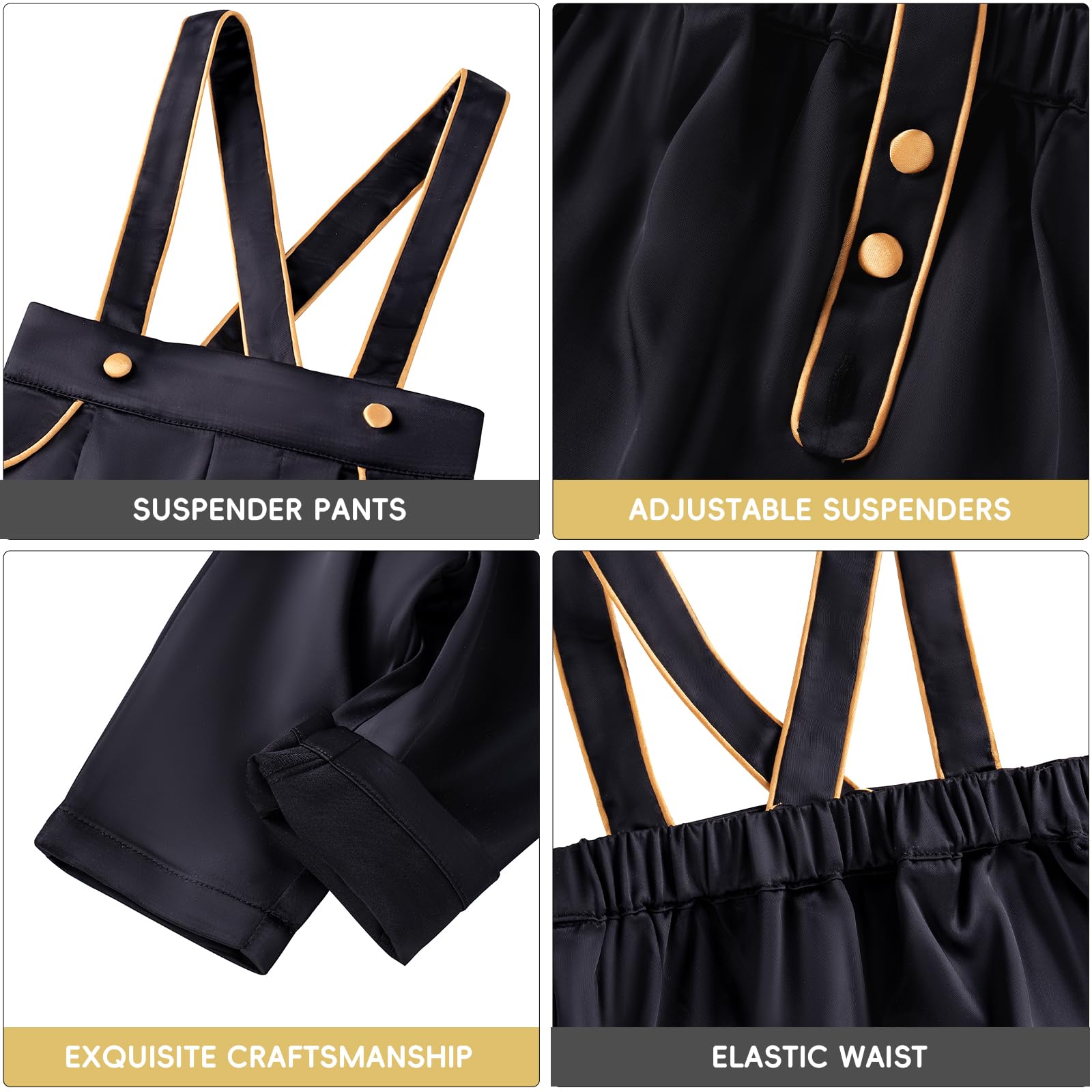 Booulfi Baby Boy Formal Suits with Bowtie & Suspenders – Toddler Gentleman Outfit for Boys 3 Months to 3T | Perfect for Weddings, Parties & Special Occasions