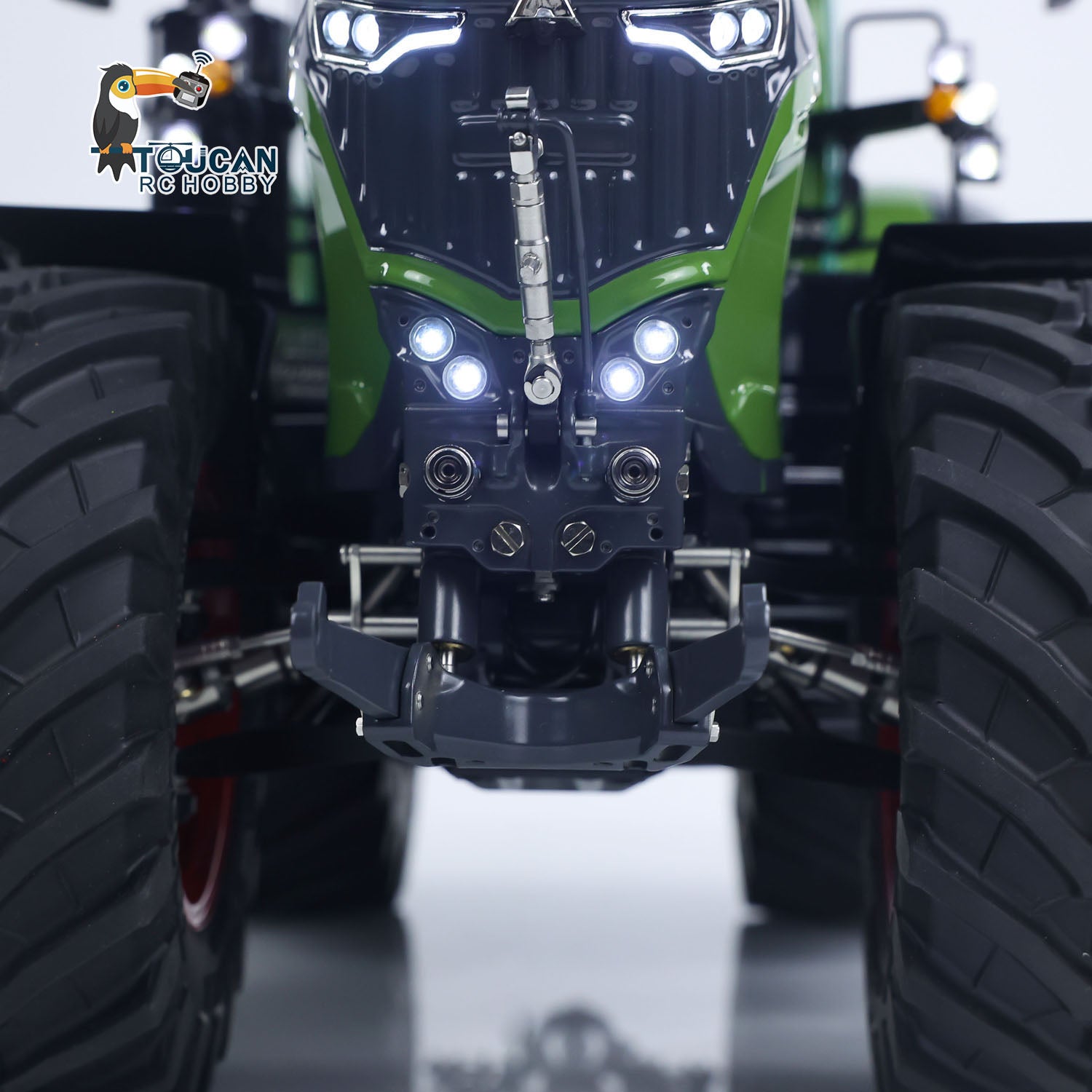 LESU AOUE 1050 1/14 Scale 4x4 Metal Hydraulic RC Tractor - 4WD Remote Control Truck with Realistic Smoke, Lights & Sounds - Electric Toy Car for Kids & Adults - Perfect for Farm Play, Off-Road Racing & Collectors