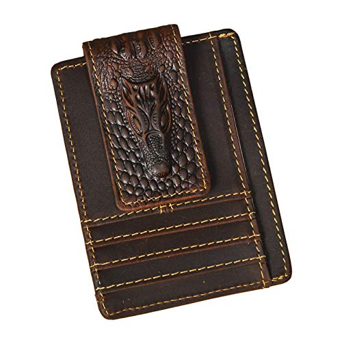 Dark Brown Crocodile Embossed Rfid