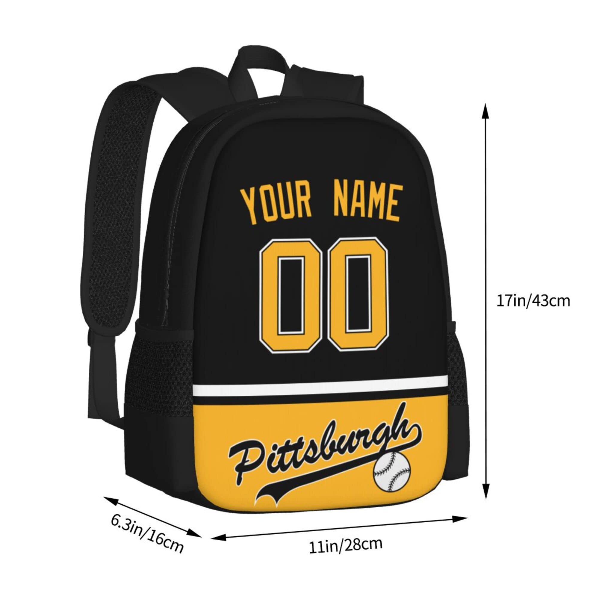 ANTKING Pittsburgh Steelers Backpack - High Capacity Customizable with Any Name & Number - Perfect Gift for Kids, Men & NFL Fans - Ideal for School, Travel & Game Day