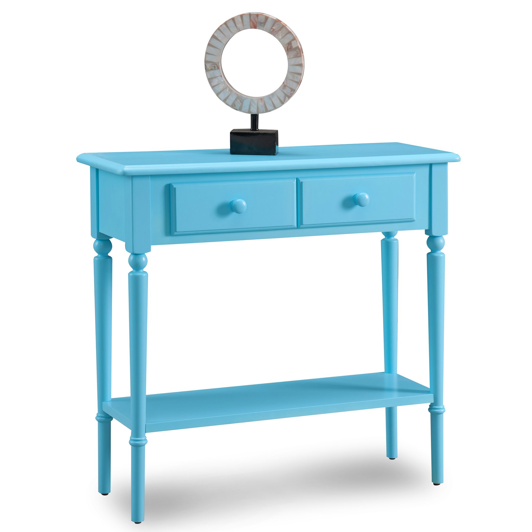 Leick Coastal Narrow Hall Stand Sofa Table with Shelf - Regatta Blue Entryway Console Table for Small Spaces | Perfect for Apartments, Hallways & Living Rooms
