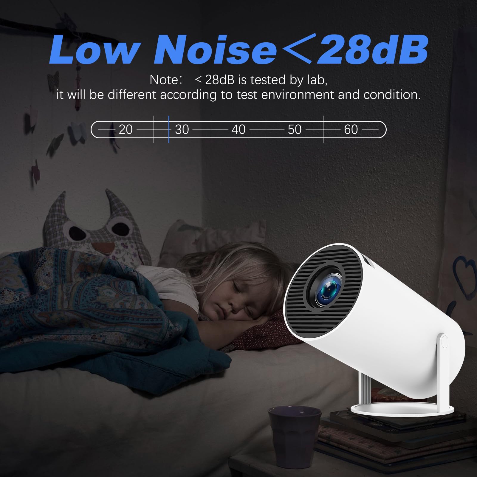 Safego Mini Portable Projector - 120 ANSI Lumen WiFi & Bluetooth Smart Projector, HD 720P Home Theater Movie Projector for Android, iPhone, Tablet - Perfect for Indoor Movies, Gaming & Outdoor Camping Entertainment