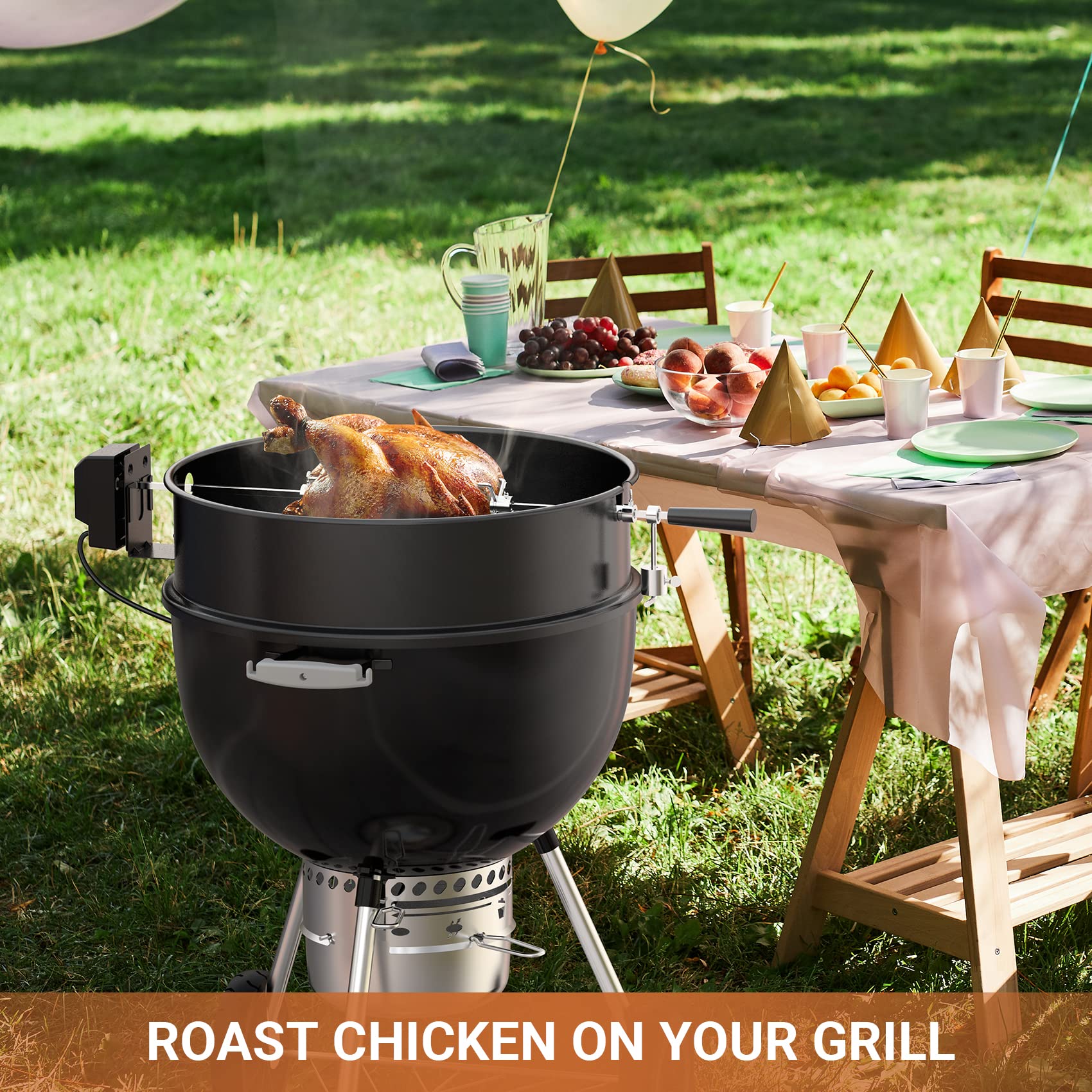 OnlyFire Rotisserie Ring Kit for Weber 22.5