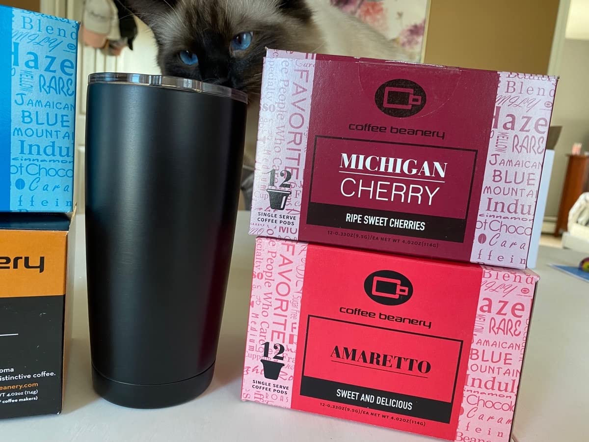 Amaretto Coffee Pods by Coffee Beanery | 12 Count Medium Roast Arabica Coffee Capsules | Perfect for Keurig Brewers & Office Coffee Breaks