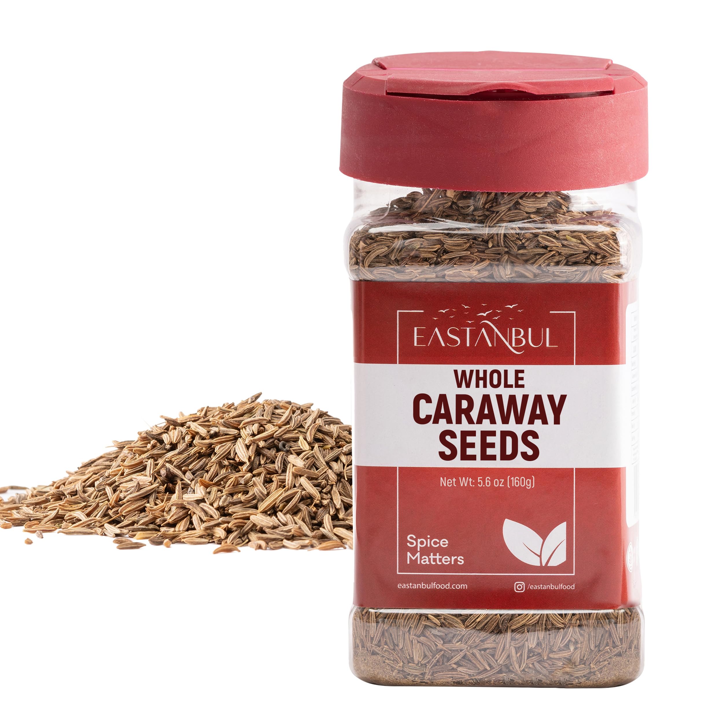 Premium Eastanbul Caraway Seeds, 5.6oz (100% Natural Whole Spice) - Perfect for Cooking, Baking Sauerkraut, Rye Bread, Soda Bread & Pumpernickel | Aromatic Vegan Non-GMO Seasoning for German & Eastern European Recipes | Great for Homemade Sausages, Stews & Pickling