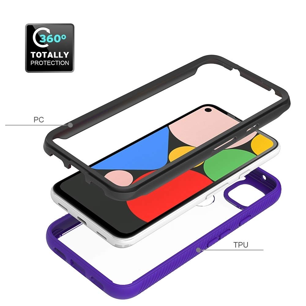Google Pixel 4a Case - Shockproof PC+TPU Cover in Light Blue for Night Outings
