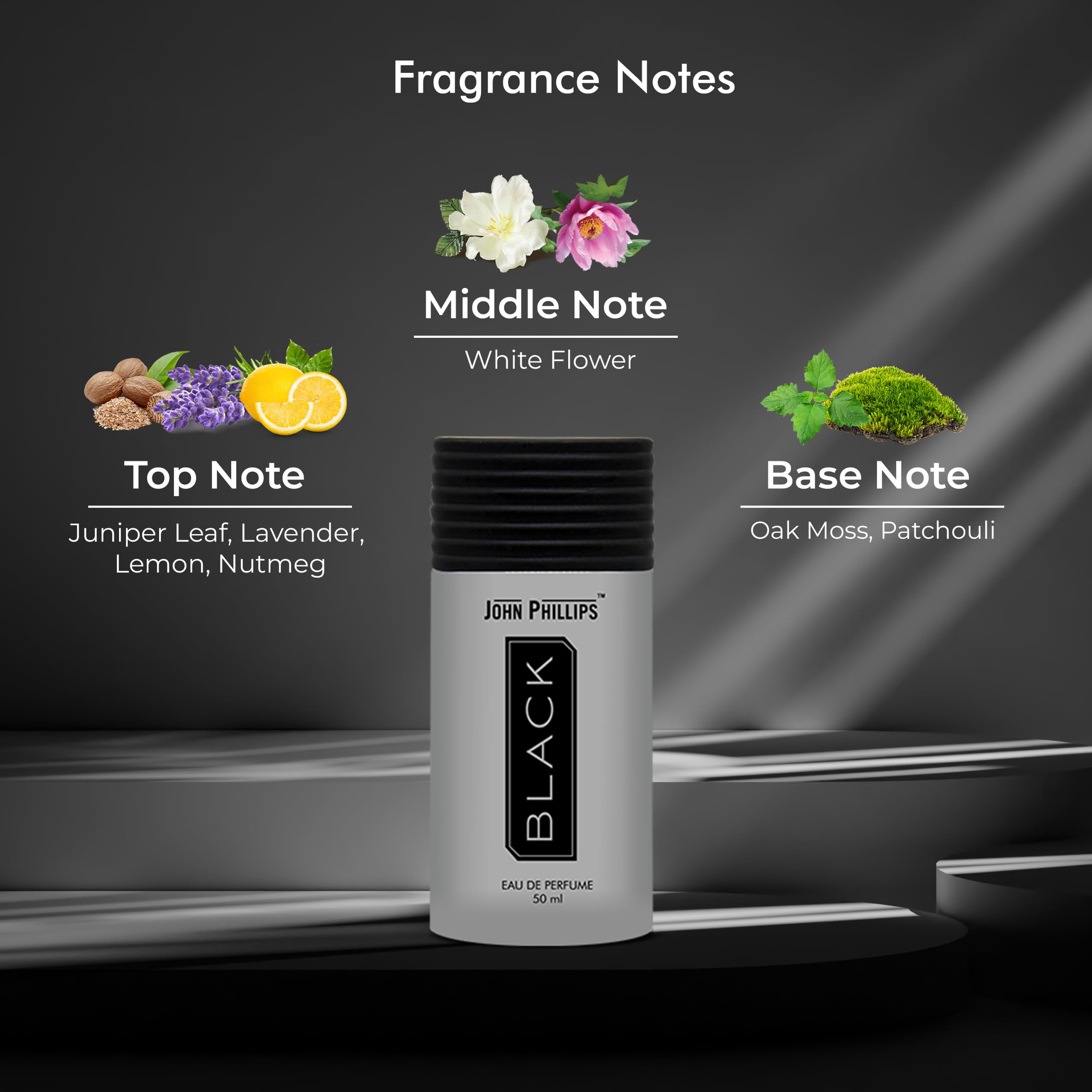 John Phillips™ Blackcherry & Black Eau De Toilette for Men - 100ml + 50ml Set | Premium French Fragrance for Date Night, Office & Special Occasions
