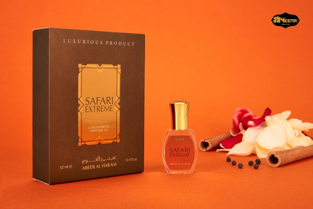 Premium Abeer Al Haram Safari Extreme Alcohol-Free Attar Perfume Oil - 12ml Luxury Long-Lasting Fragrance for Men & Women - Perfect for Daily Wear, Special Occasions & Gift Giving