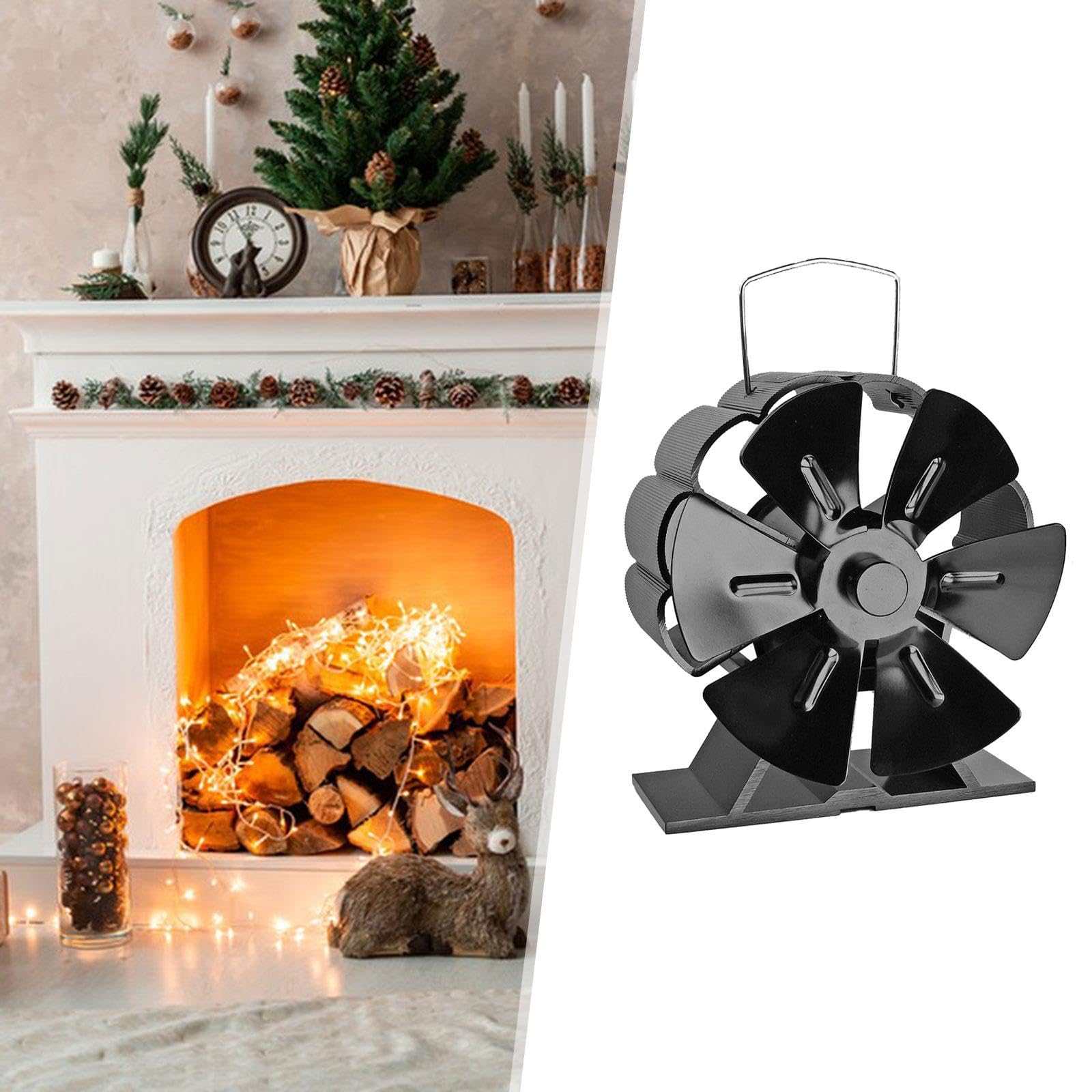 MYCENSE Mini Wood Stove Fan - 6 Vanes, Lightweight & Efficient for Fireplaces