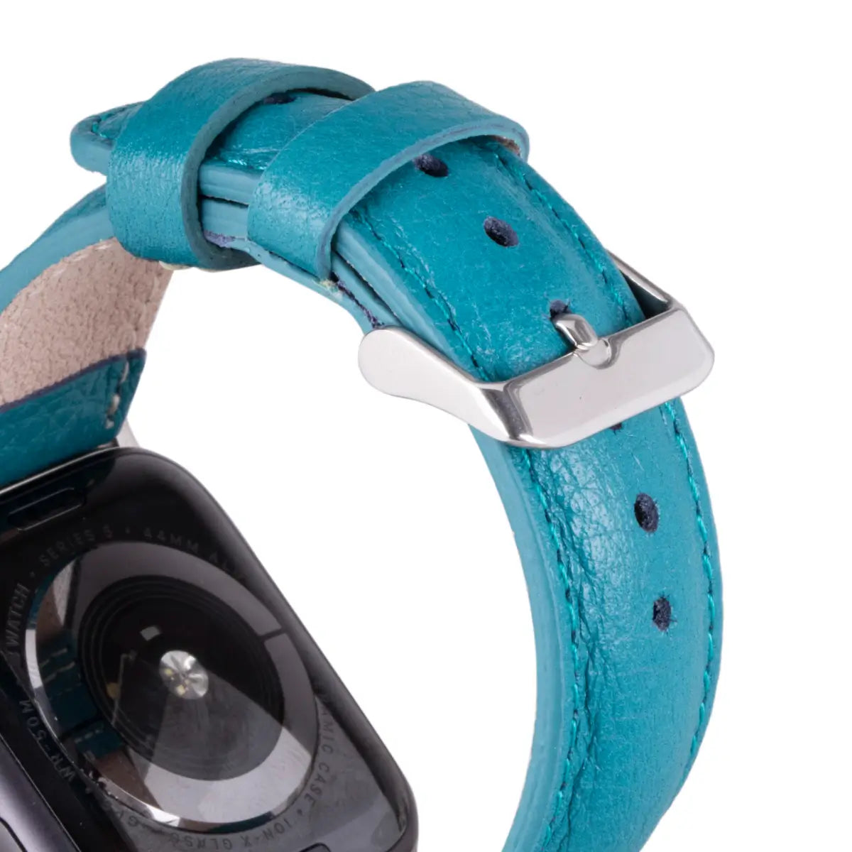 Premium Genuine Leather Apple Watch Band - Turquoise Blue, Soft & Durable Strap for Apple Watch Series 9/8/7/SE/6/5/4/3/2/1 - Perfect for Workouts, Office & Everyday Fashion Accessory