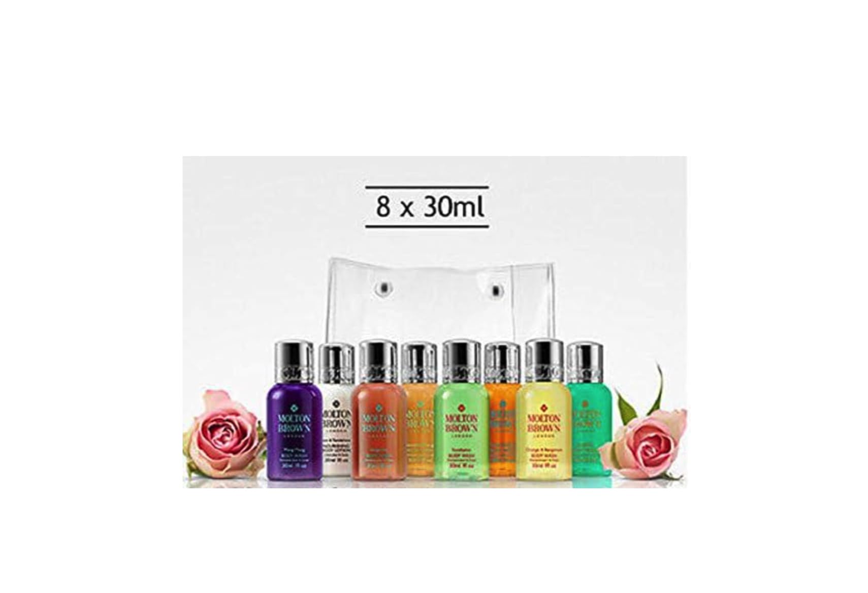 MB Travel Size Collection - 8 x 30ml Mini Bottles Set for Toiletries, Cosmetics & Liquids | Perfect for Air Travel, Gym, Camping & Hotel Stays