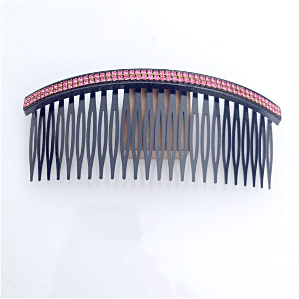 Ruihfas Fashion Women's 24 Teeth Rhinestone Hair Clip Comb - Double Rows Side Combs (4.72