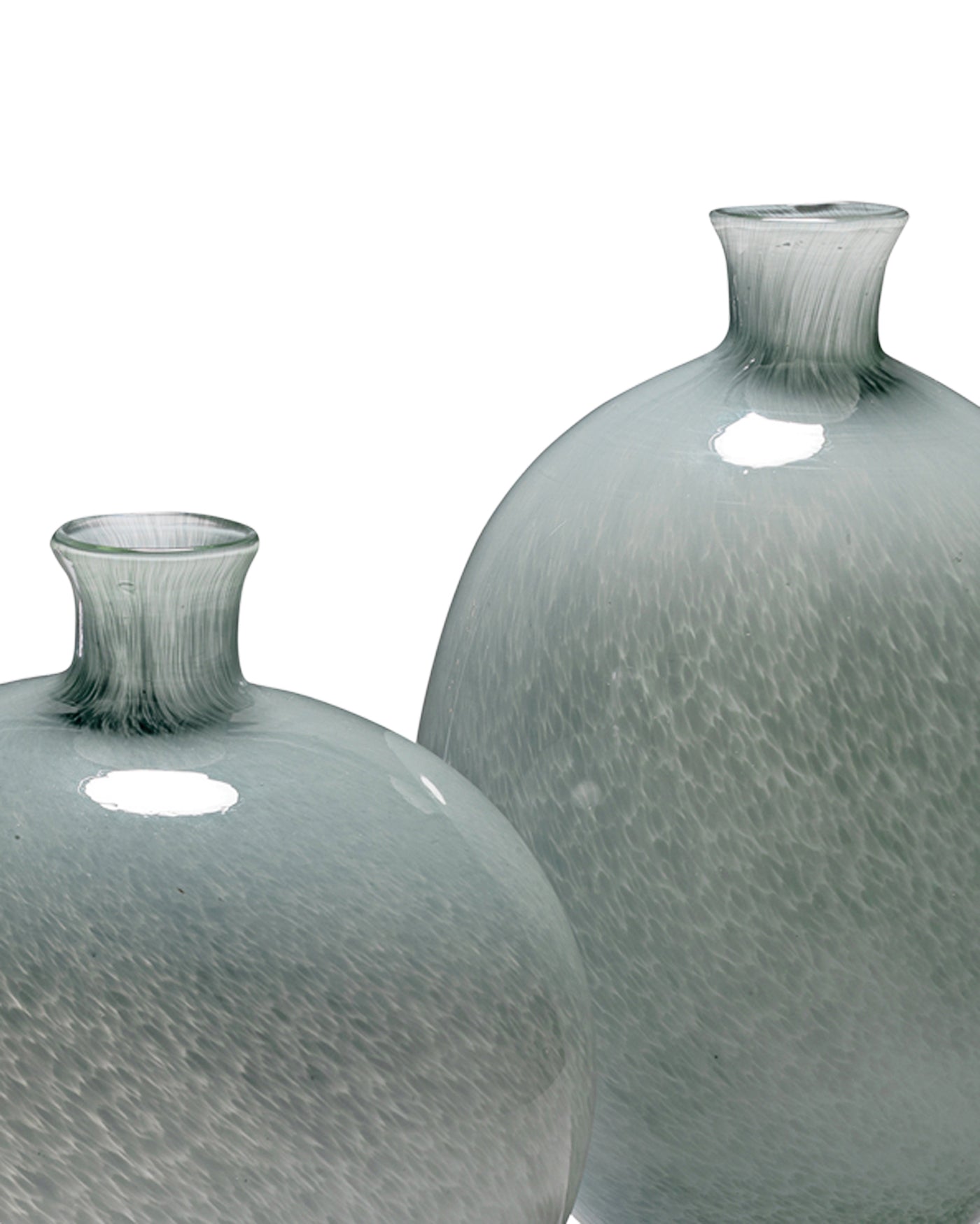 Minx Vase Set of 2 - Modern Grey Blue Ceramic Flower Vases for Home Decor, Wedding Centerpieces & Tabletop Arrangements