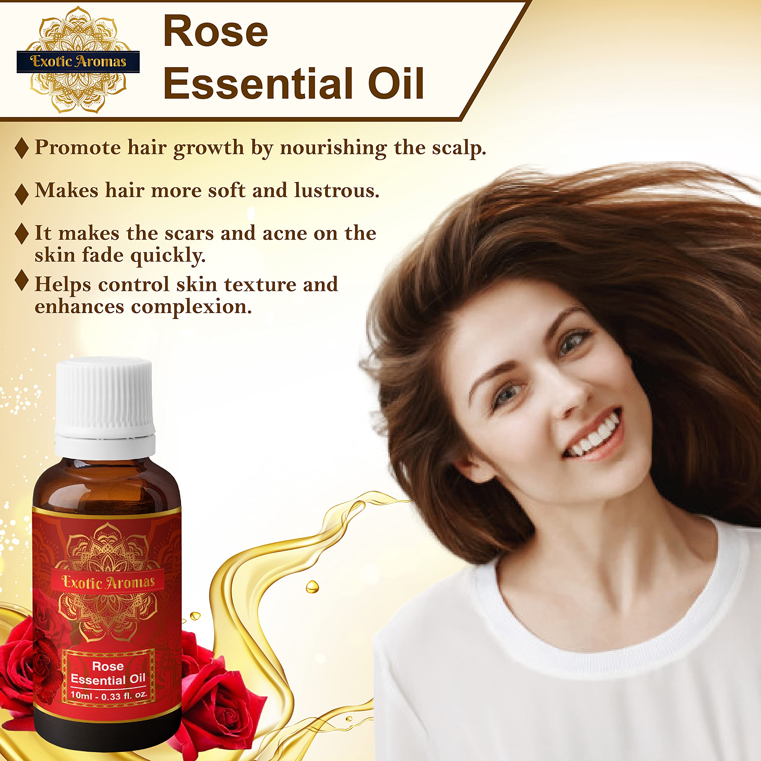 Premium Lavender & Rose Essential Oil Set - 100% Pure Aromatherapy Oils for Relaxation, Stress Relief & Skin Care - Perfect for Diffusers, Massage & DIY Beauty Products