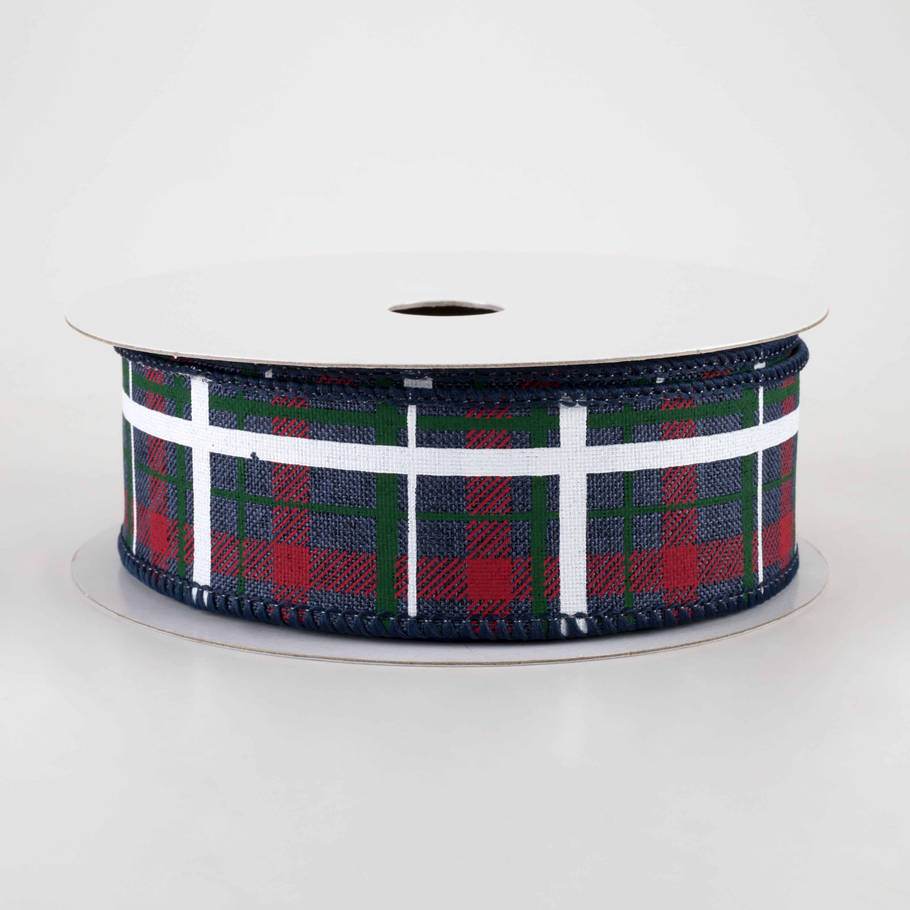 1.5 Inch Printed Plaid Ribbon - Navy, Red, Emerald Green - 10 Yards Bulk Ribbon for Gift Wrapping, Crafts, DIY Projects, and Holiday Decorations