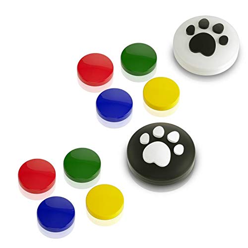 Cat Paw Thumb Grips for Nintendo Switch Joy-Con - Black & White Button Caps for Enhanced Gaming Comfort | Perfect for Switch Lite & OLED Models | Gaming Accessories for Pet Lovers