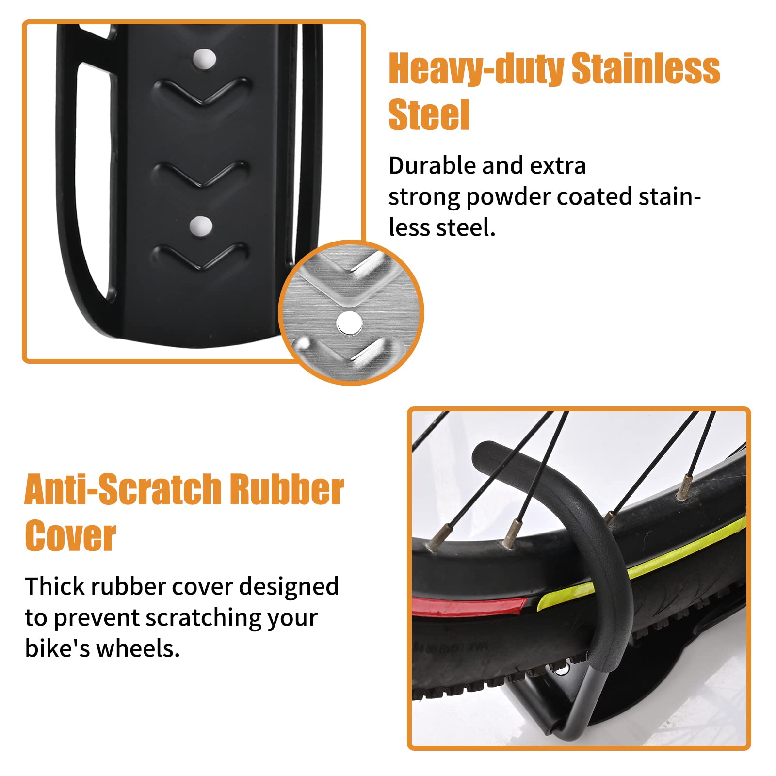 Heavy Duty Bike Wall Mount Hook - Holds 66lb, for Indoor & Shed Storage