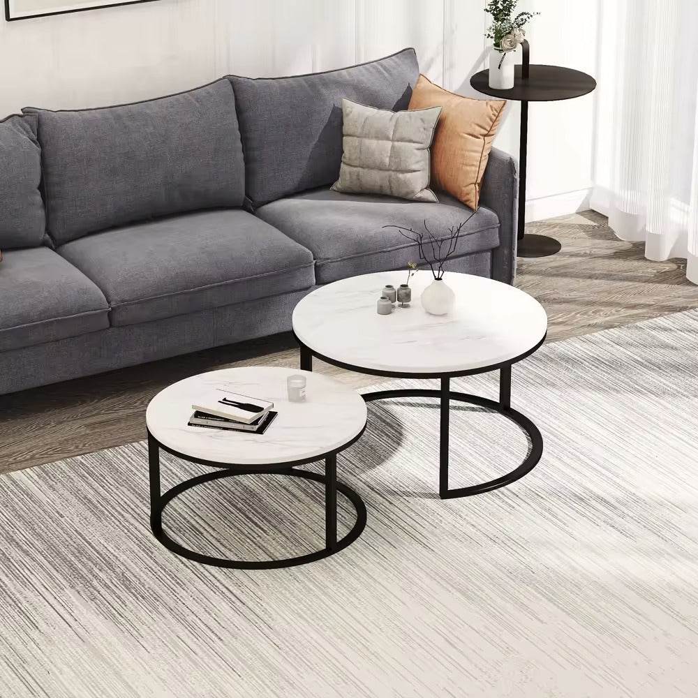 Emmie II Sintered Stone Coffee Table - Modern & Durable Living Room Furniture for Home Decor | Perfect for Small Spaces, Apartments & Lounge Areas