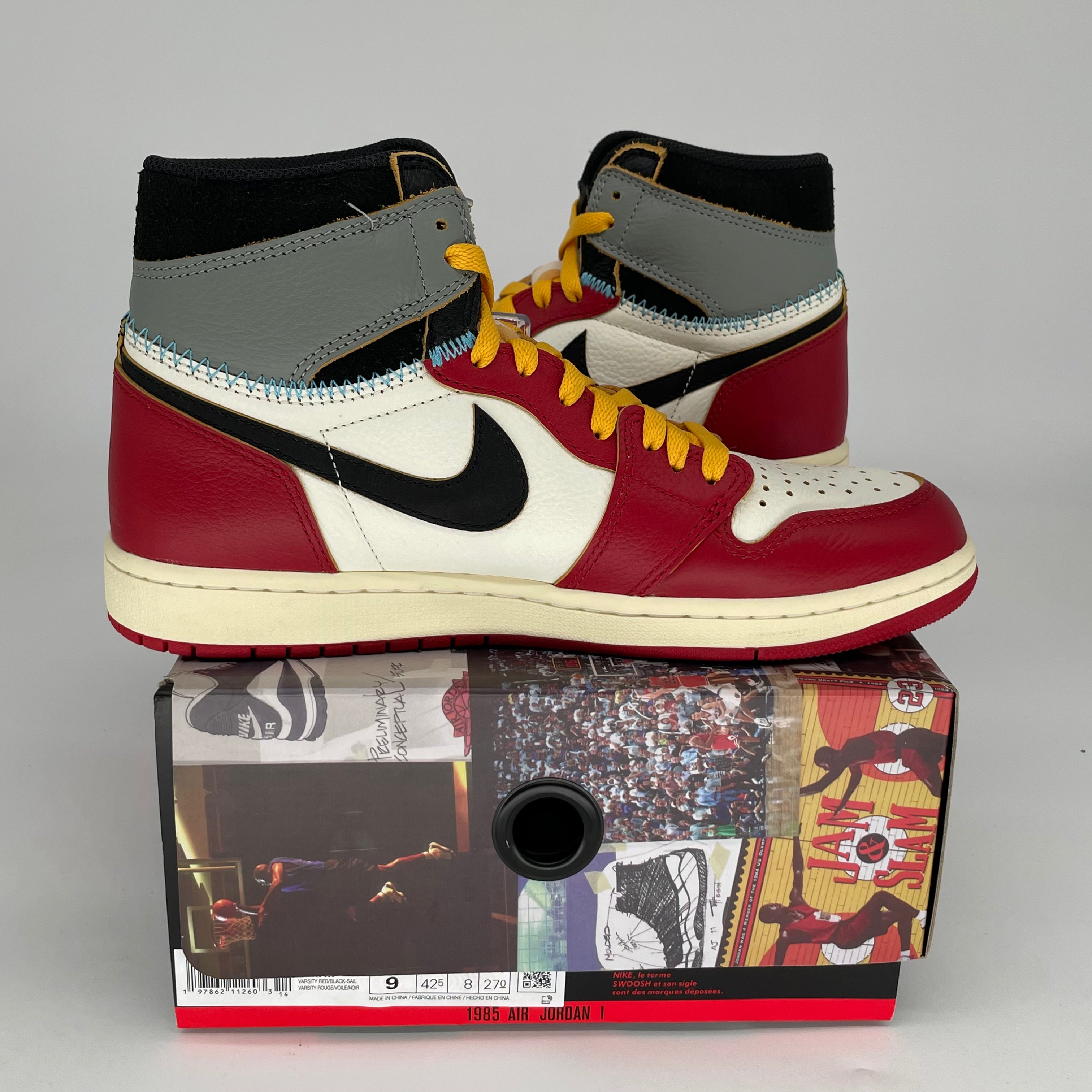 Air Jordan 1 Union LA Chicago Shadow Men's Basketball Shoes Size 9 - HV8563-600 | Retro Sneakers for Streetwear & Casual Outfits