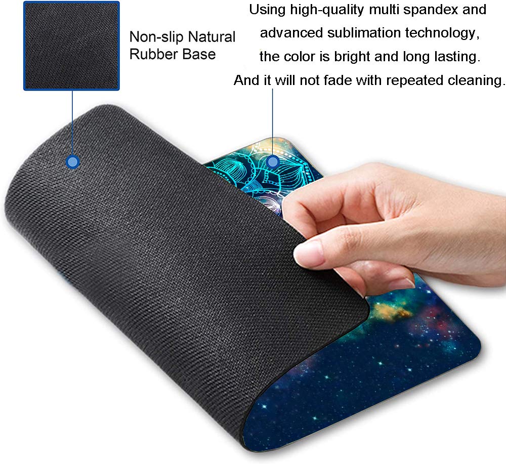 Premium Mandala Galaxy Gaming Mouse Pad - Non-Slip Rubber Base, Waterproof Square Mouse Mat for Office, Home & Travel (9.5