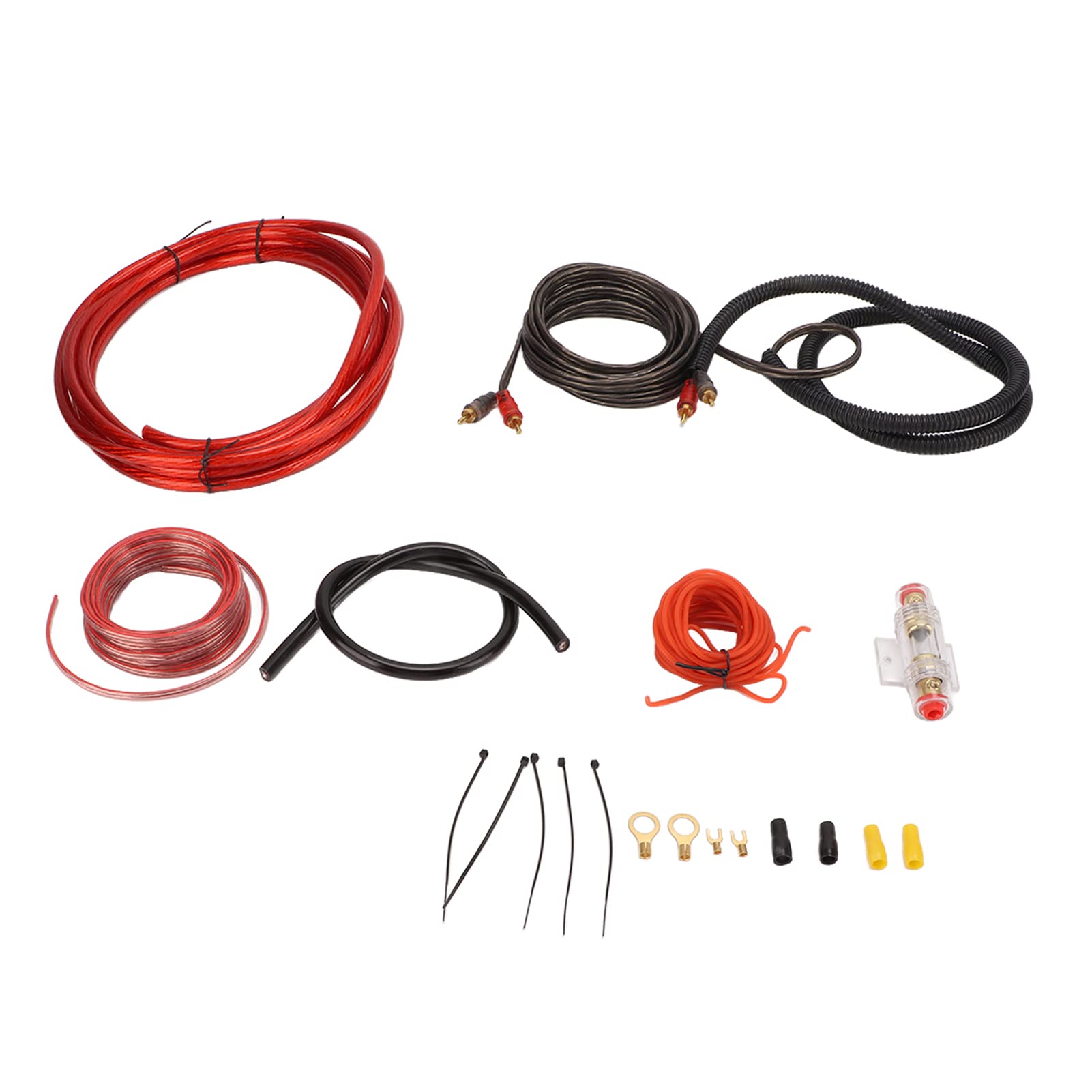 Aramox 4 Gauge Car Audio Amplifier Wiring Kit - Complete Amp Installation Kit for Subwoofer & Speakers | Perfect for Car Stereo Upgrades & Bass System Installations