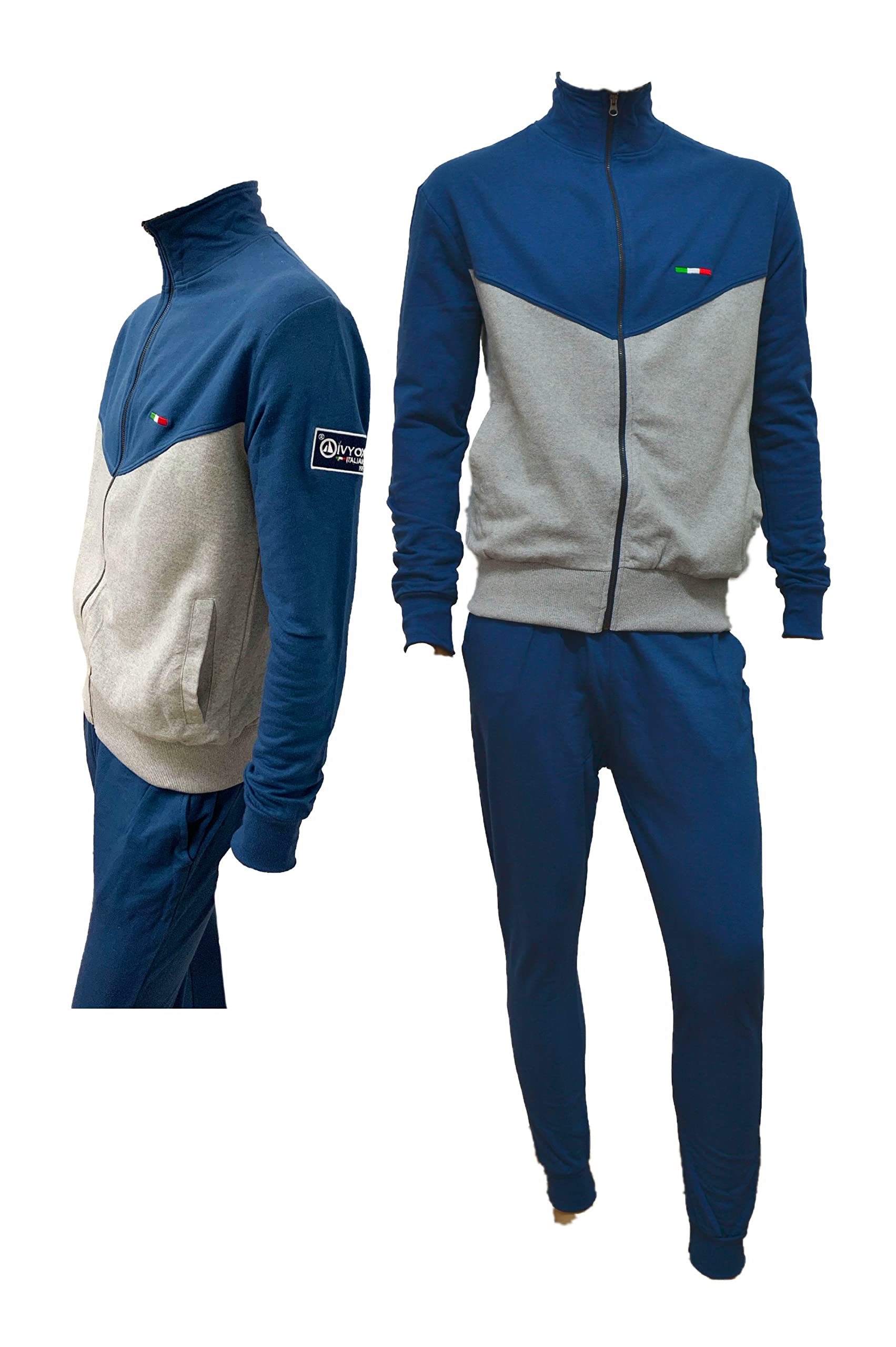 IVY OXFORD Men's Cotton Tracksuit Set - 100% Cotton Winter & 4 Season Sportswear for Men - Casual Jogging Suit with Sweatshirt & Pants - Perfect for Gym, Running, and Everyday Wear
