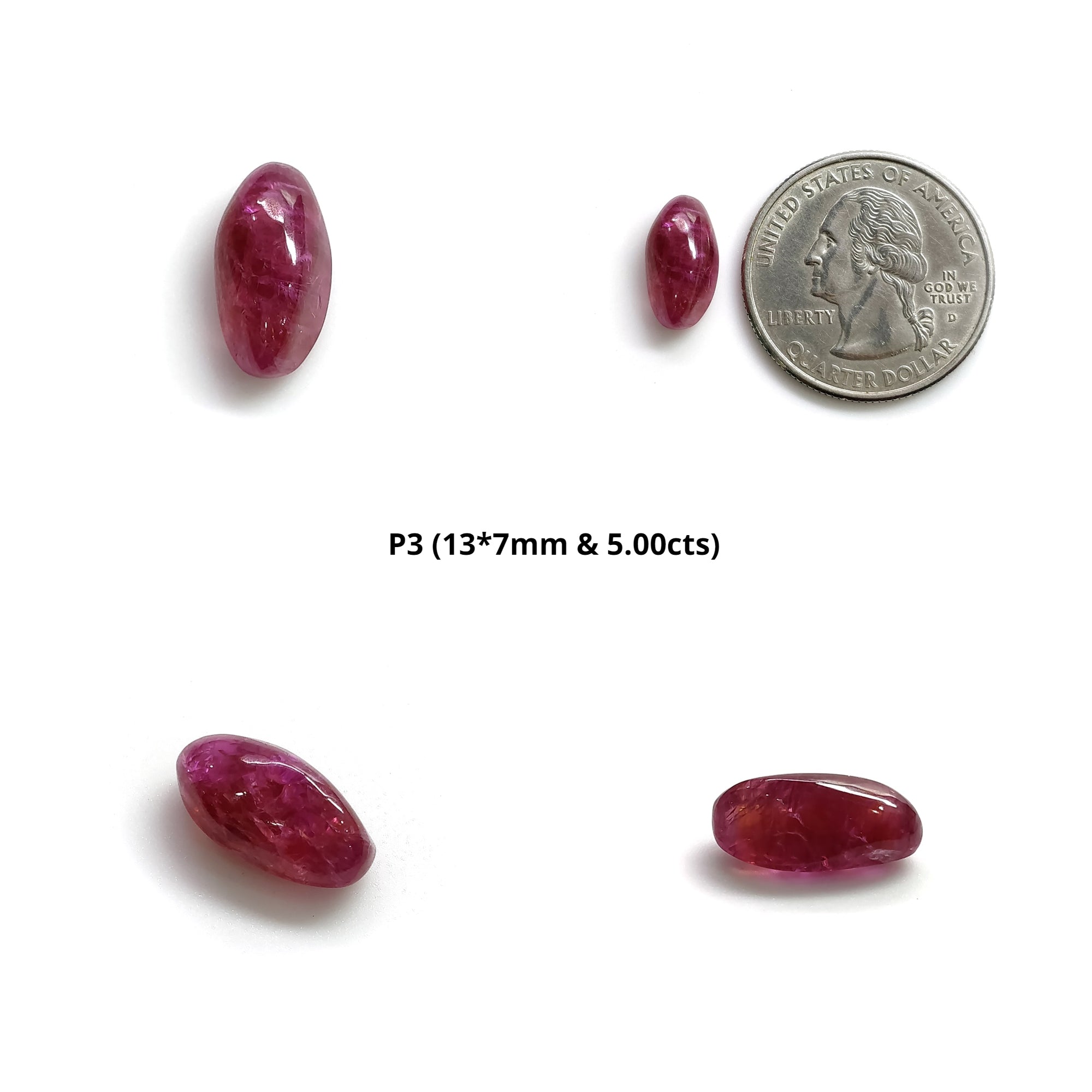 Natural Untreated Burmese Ruby Gemstone Cabochon - Unheated Raw Ruby Stone for Jewelry Making, Healing Crystals & Meditation (Irregular Tumbled Shape)