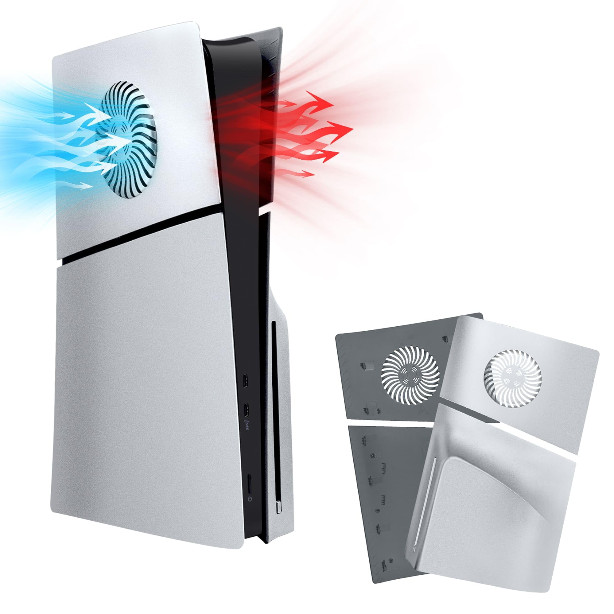 Mcbazel PS5 Slim Faceplate Replacement - Hard Side Panel Cover & Protective Ventilation Accessories for PlayStation 5 Slim Disc Edition (Not Compatible with PS5/PS5 Pro) - Perfect for Gaming Setup & Console Protection