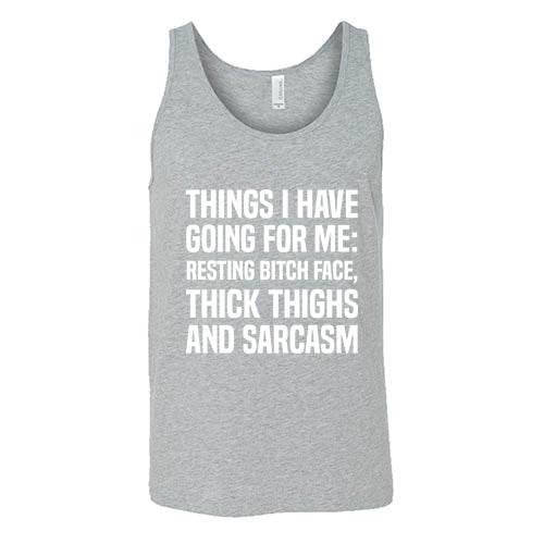 Unisex Sarcasm Shirt - Funny 'Resting Bitch Face & Thick Thighs' Graphic Tee for Men & Women | Perfect for Casual Wear, Parties & Sarcastic Humor Lovers
