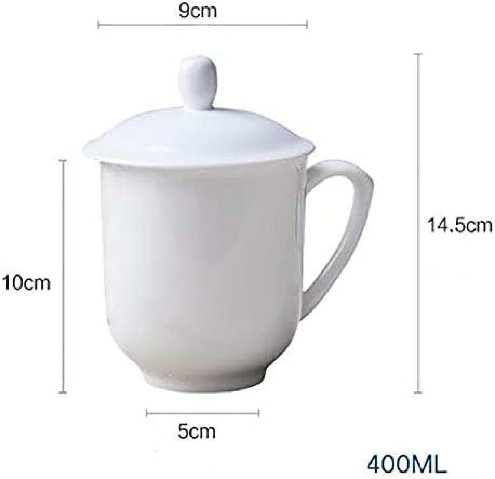 Premium Chinese Porcelain Tea Cup & Coffee Mug with Lid - Elegant Traditional Design for Home, Kitchen, Office & Restaurants - Includes Gift Box - Perfect for Afternoon Tea, Gifts & Daily Use - BPA-Free Ceramic Cup by Bonny369