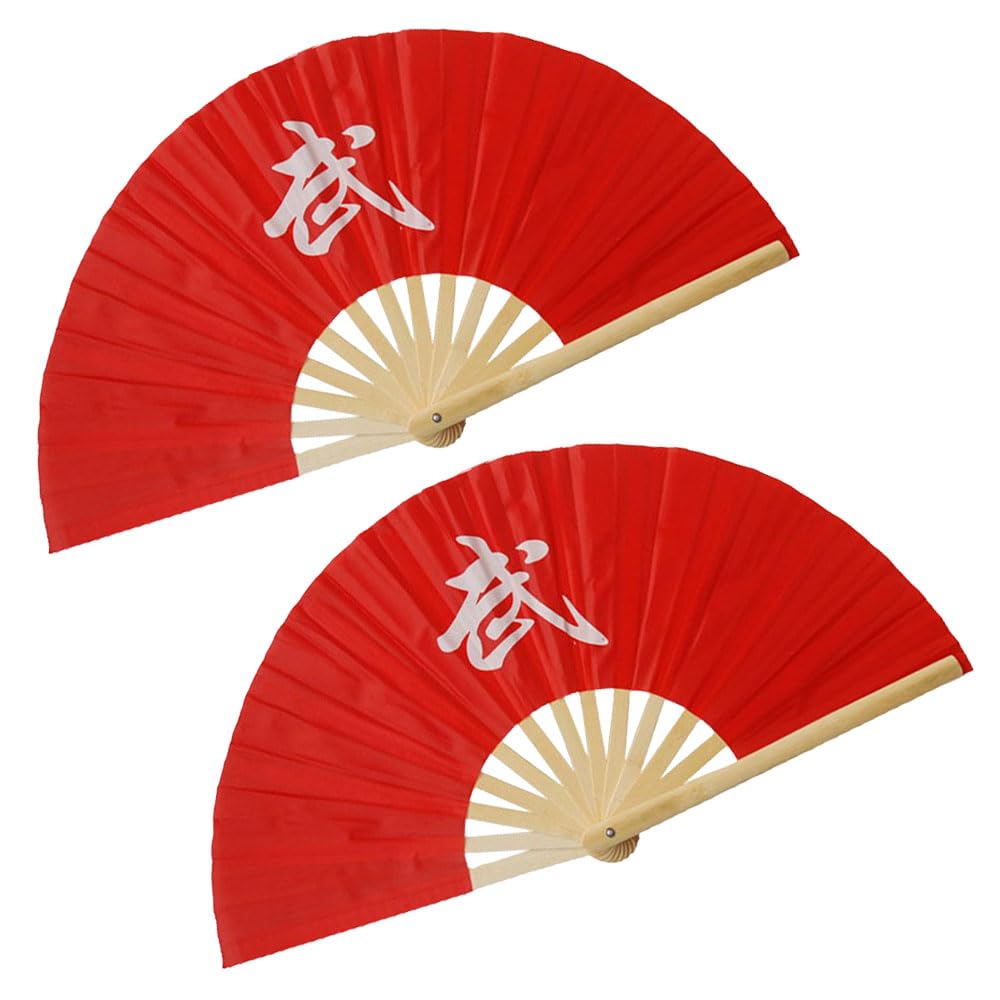 ZooBoo Traditional Tai Chi Fan - Lightweight Folding Kung Fu Fan for Martial Arts, Tai Chi, Dance & Meditation Practice (Red) | Perfect for Exercise, Performance & Chinese Culture Enthusiasts