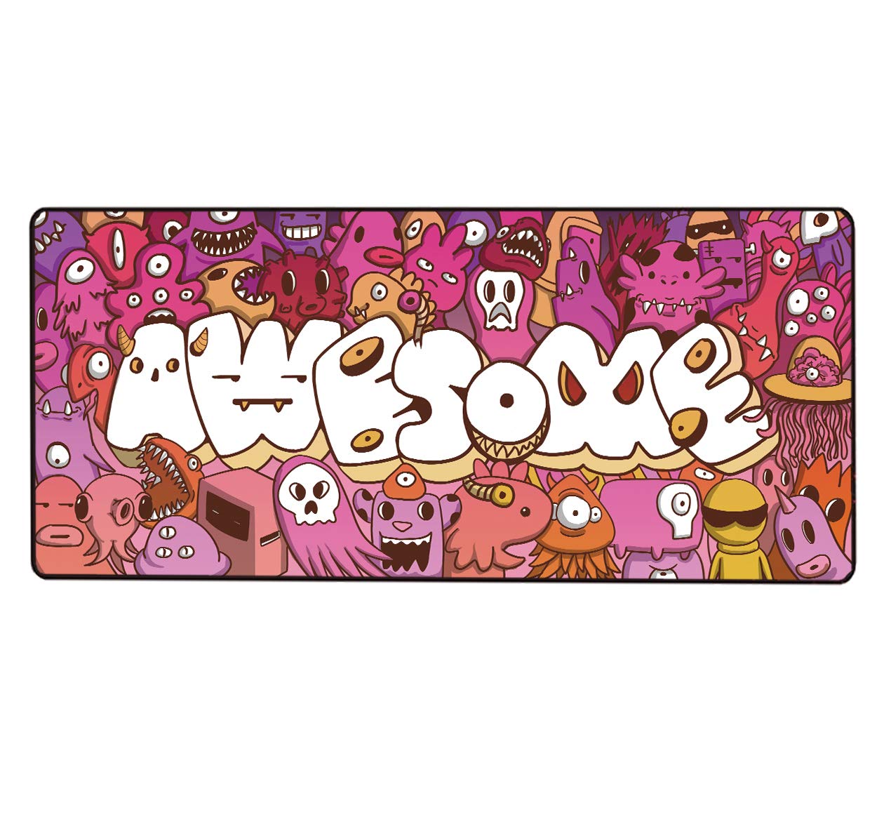 Large Extended Gaming Mouse Pad with Anime Graffiti Design - 35.4