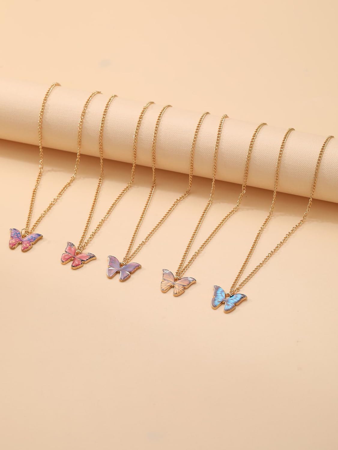 Shining Diva Fashion 5-6 Pcs Stylish Butterfly Jewelry Necklace Set for Women - Elegant Pendant Necklace Gift for Girls, Teens & Women | Perfect for Birthday, Anniversary, Party & Special Occasions