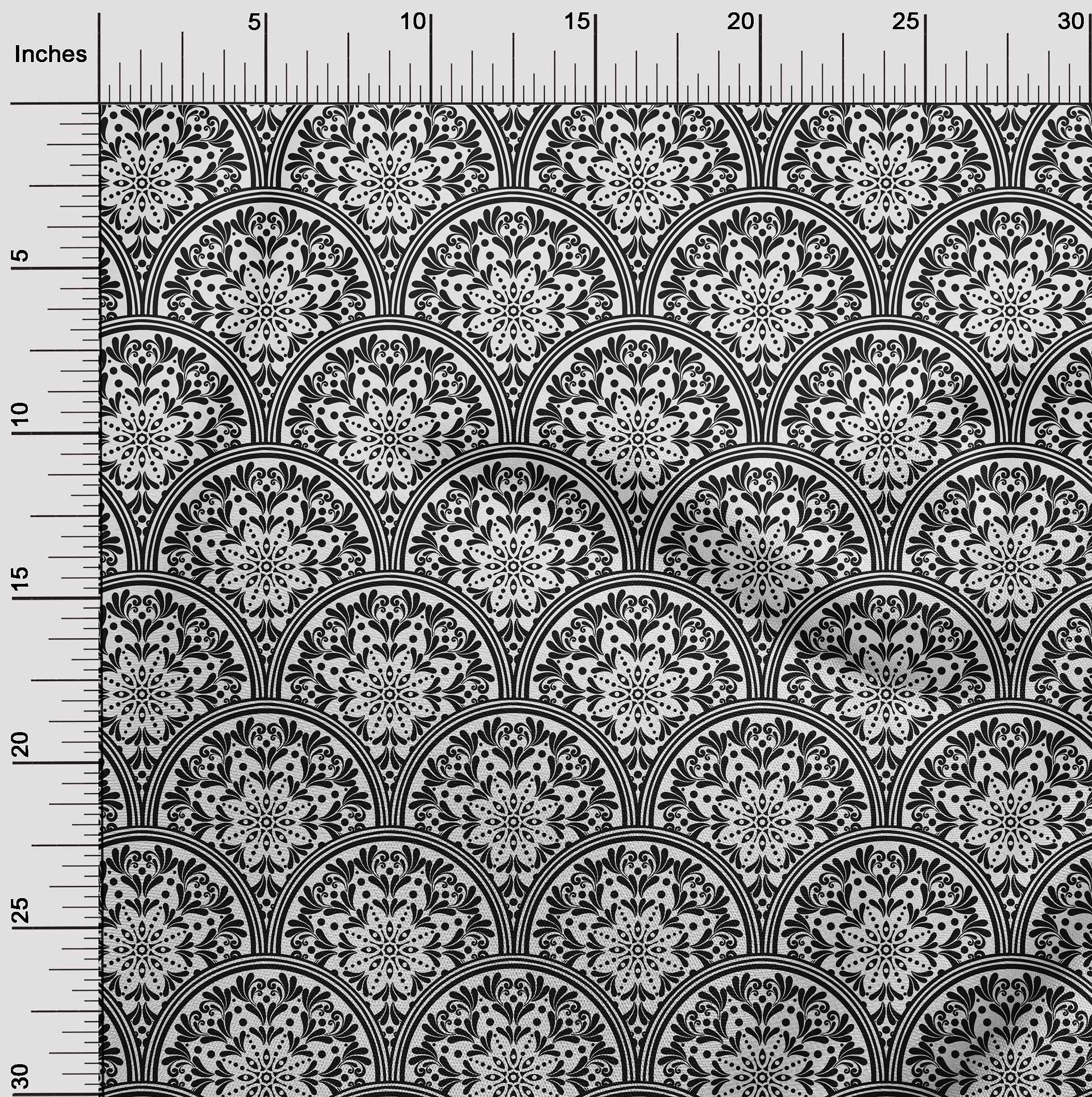 oneOone Rayon Black Floral Printed Fabric by The Yard - 56 Inch Wide for DIY Clothing, Dresses, Skirts & Home Decor Sewing Supplies | Soft & Lightweight Material