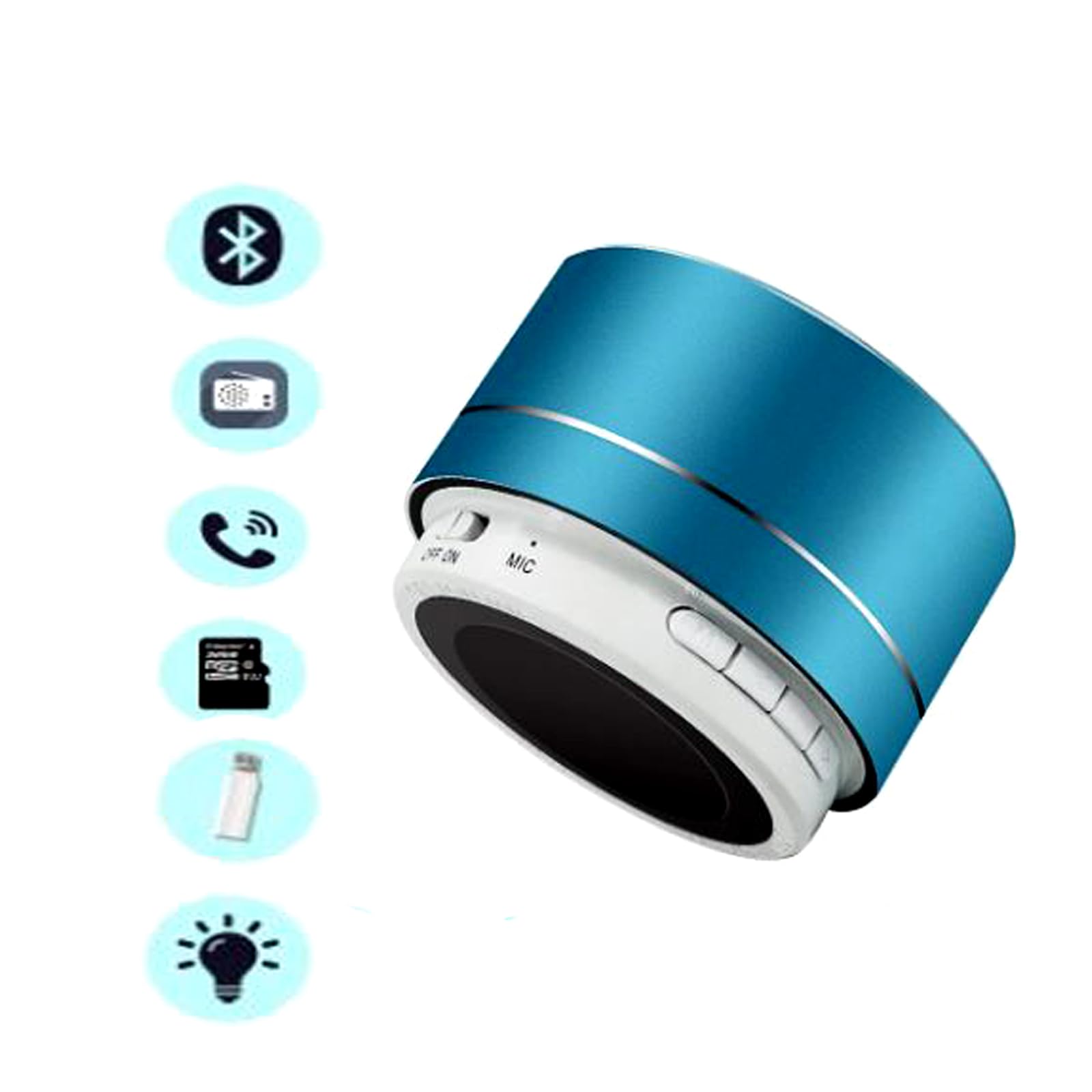 NTEK Mini Portable Bluetooth Speaker - Wireless Outdoor Speaker with Noise-Cancelling Microphone, Compact & Powerful Sound for Car, Bike, Hiking, Beach, Shower & Travel (Blue) - Perfect for Outdoor Adventures & Home Use