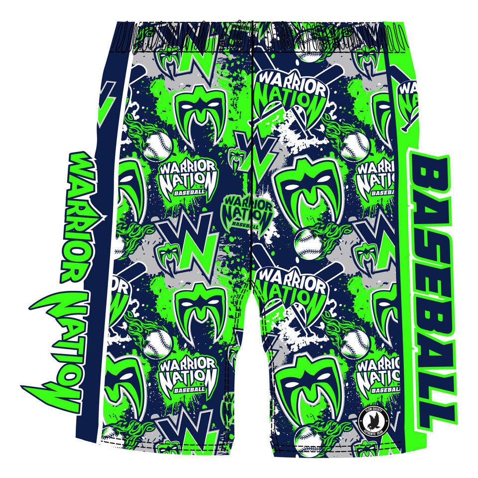Warrior Nation Baseball Shorts for Boys & Men - Comfortable & Durable Athletic Shorts for Baseball, Training, and Casual Wear