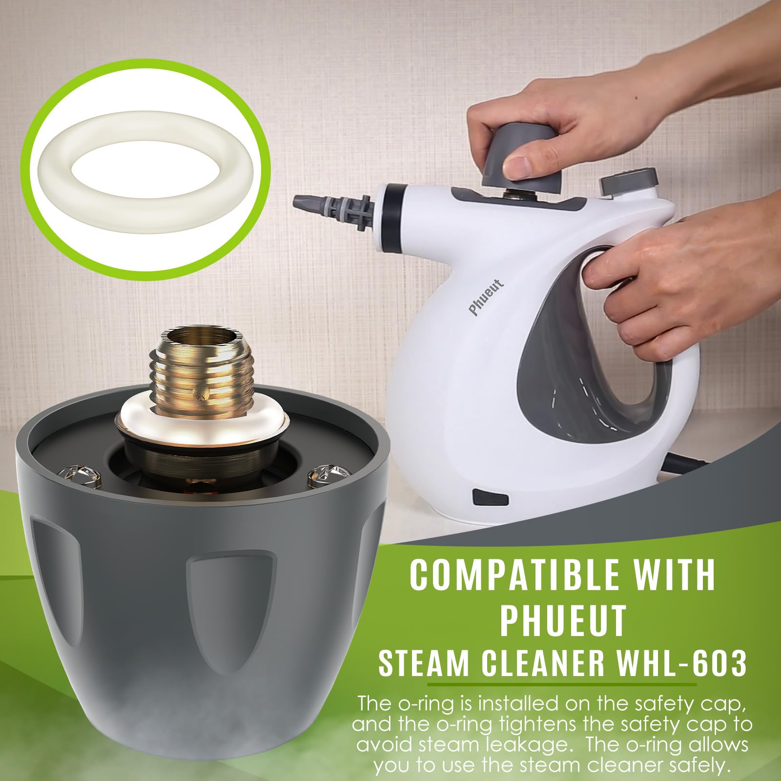 Original WHL-603 Steam Cleaner Replacement O-Ring (1 Pack) - Compatible with Phueut WHL-603 Steamer - Durable Sealing Ring for Home Cleaning & Car Detailing