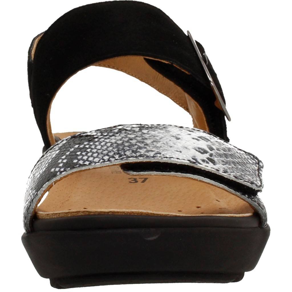 Mephisto Mobils FOLINA Women's Black Suede Leather Sandals - Size 38 EUR / 8 US - Comfortable Walking Shoes for Summer, Travel & Casual Outings